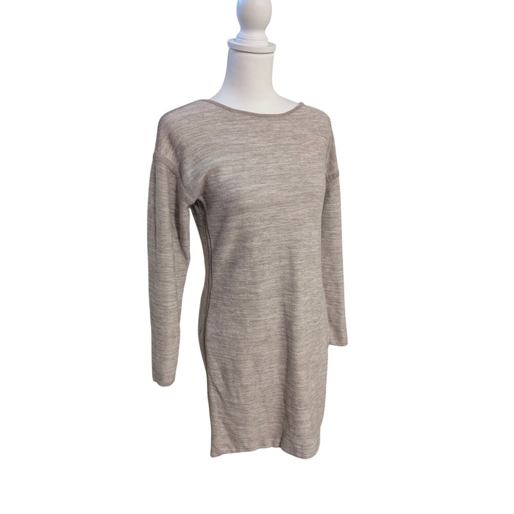 Athleta Oatmeal Long Sleeve Women's Sweater Dress Beige Soft Neutral Medium